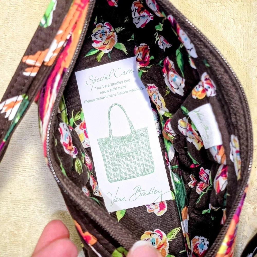 Vera Bradley English Rose Chocolate Whitney Quilted Purse New! Retired Pattern